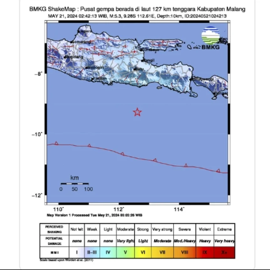 Gempa Magnitudo 5,3 Guncang Kabupaten Malang, Masyarakat Diimbau Tetap Waspada