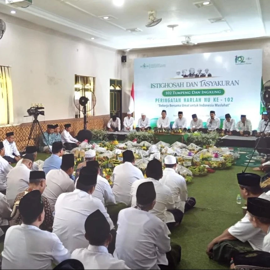 PCNU Bantul Meriahkan Harlah NU dengan 102 Tumpeng dan Ayam Ingkung