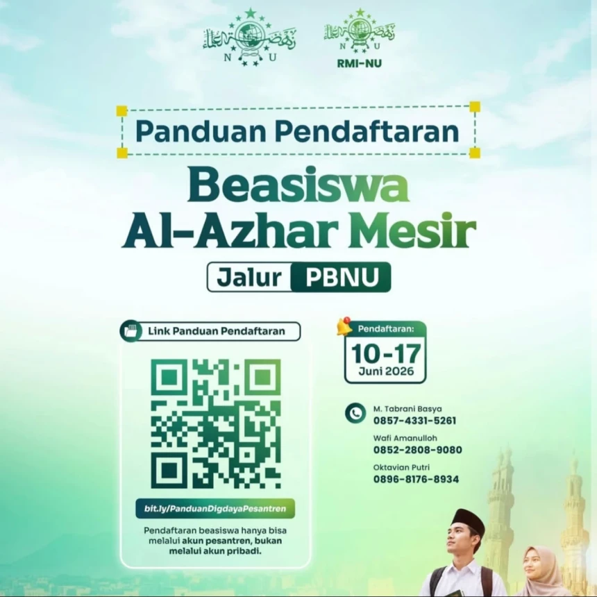 Pendaftaran Seleksi Beasiswa Al-Azhar Mesir Melalui Akun Pesantren, Berikut Panduannya