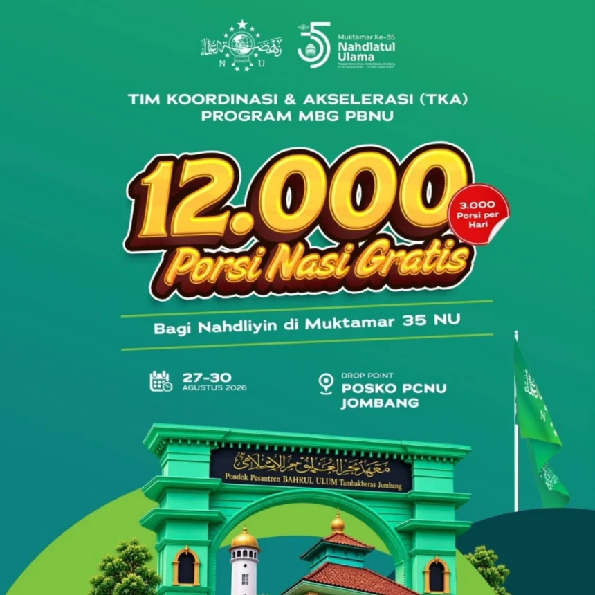 TKA PBNU Salurkan 12.000 Paket Makan Gratis pada Muktamar Ke-35 NU