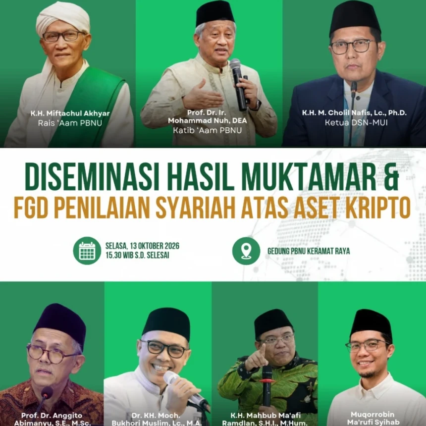 PBNU Gelar Diseminasi Hasil Muktamar dan FGD Penilaian Syariah atas Aset Kripto