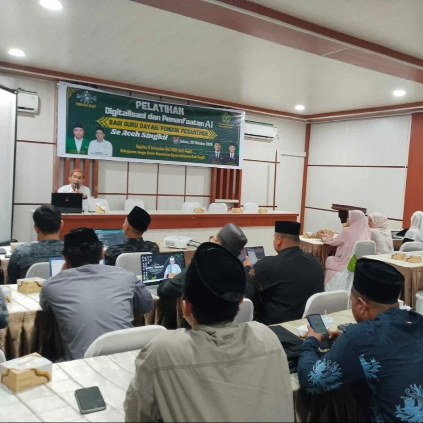 Semarak Hari Santri 2026, PCNU Aceh Singkil Latih Guru Pesantren Manfaatkan Ai