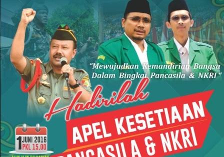 Lawan Organisasi Ekstrem, Ribuan Banser Gelar Apel Setia Pancasila