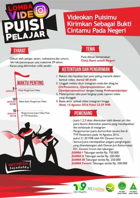 Ikuti Lomba Video Puisi Pelajar IPNU-IPPNU Jatim