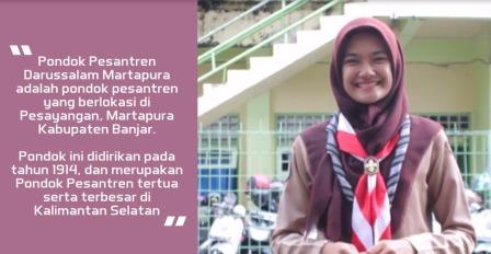 Pramuka Cantik Ini Promosikan Pesantren Tertua di Kalimantan