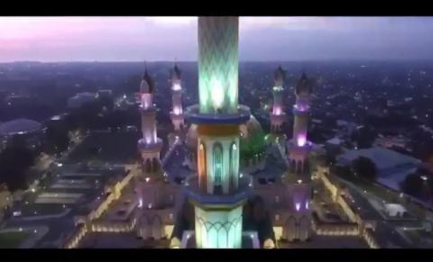 Viral, Video Drone Ucapan Munas dan Konbes NU dari Menara Islamic Center NTB