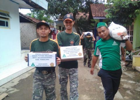 GP Ansor Pegiringan Keliling Desa Bantu Korban Puting Beliung