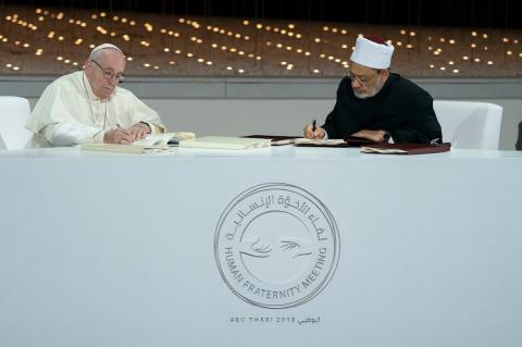 Isi Dokumen yang Ditandatangani Grand Syekh Al-Azhar-Paus: Tuhan Tidak Butuh Dibela