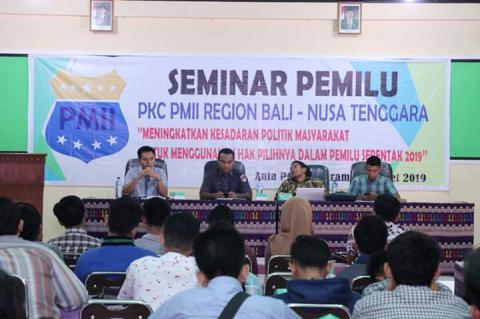 Ajak Generasi Tidak Golput, PMII NTB Gelar Seminar Pemilu