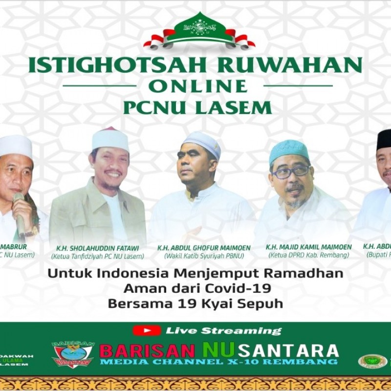 Sambut Ramadhan, PCNU Lasem Gelar Istighotsah Ruwahan Online Bersama 19 Kiai