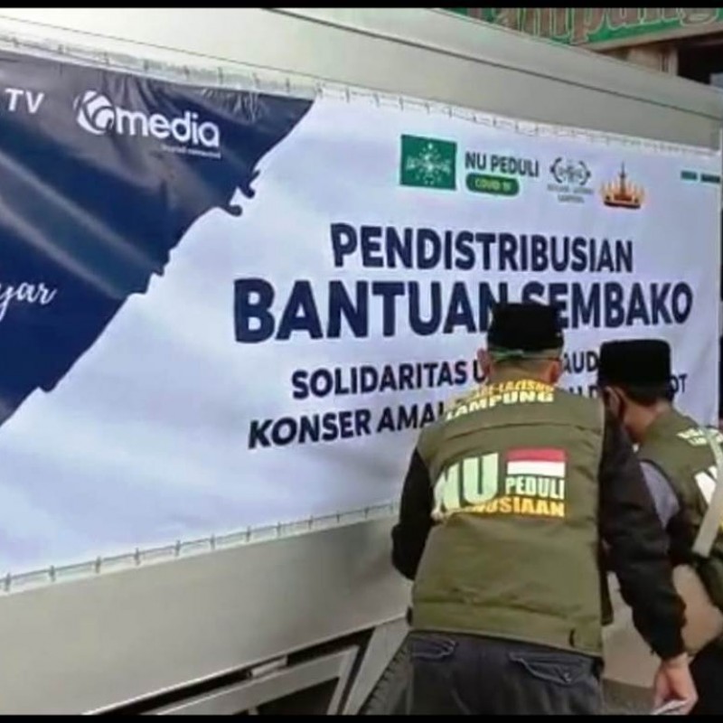 LAZISNU Lampung Kirim Logistik Bencana Puting Beliung di Tulang Bawang