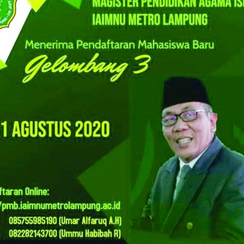 Pascasarjana IAIMNU Kota Metro Lampung Buka Pendaftaran Gelombang III  