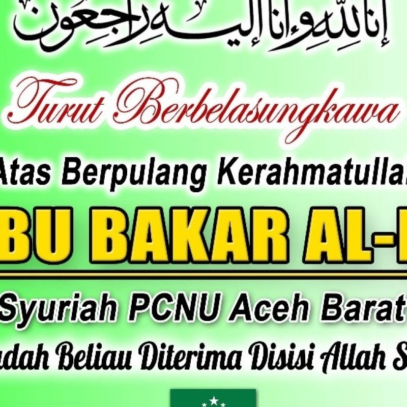 Rais Syuriyah NU Aceh Barat Daya, Tgk Abu Bakar Albayani Tutup Usia