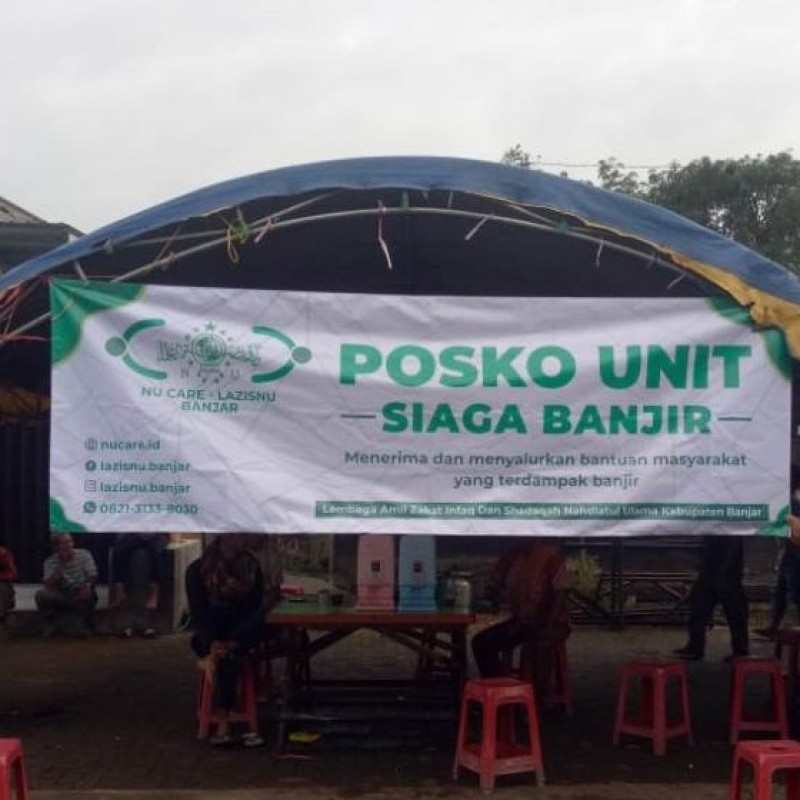 Bersama BPKH, LAZISNU Luncurkan Dapur Umum Bantu Pengungsi Banjir Kalsel