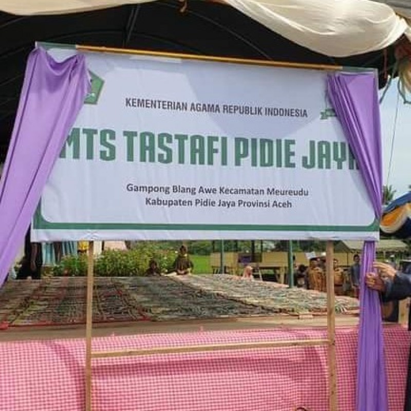 Bumikan Aswaja di Aceh, Rais PCNU Pidie Jaya Dirikan MTs Tastafi
