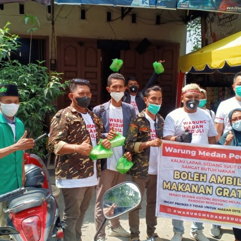 Ansor Kota Medan Distribusikan 1000 Paket Makanan Siap Saji