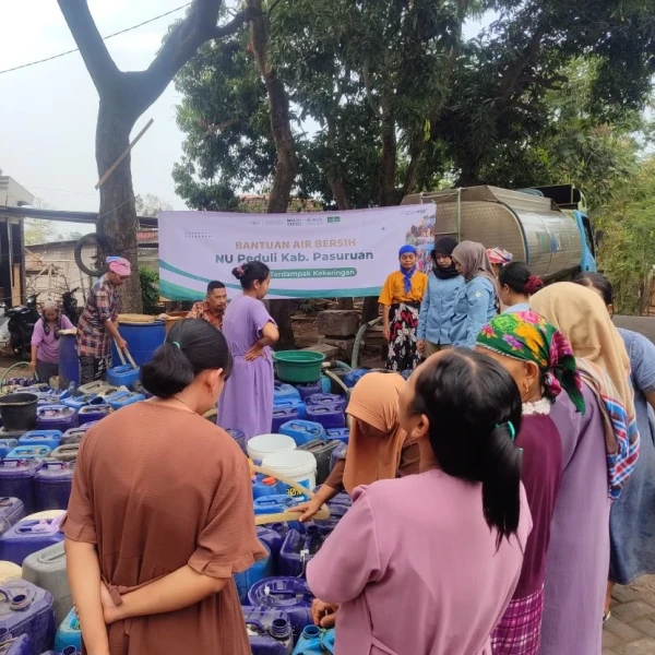 NU Peduli Pasuruan Salurkan Air Bersih ke 10 Titik di Tengah Kekeringan