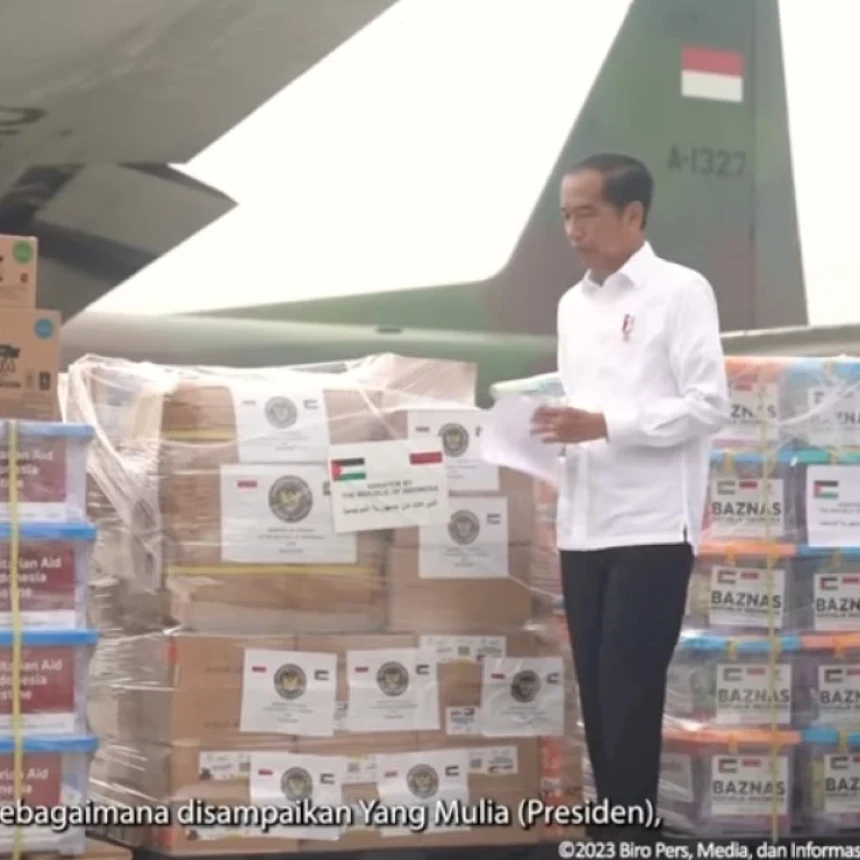 Presiden Jokowi Lepas Bantuan Kemanusiaan untuk Palestina dengan Tiga Pesawat