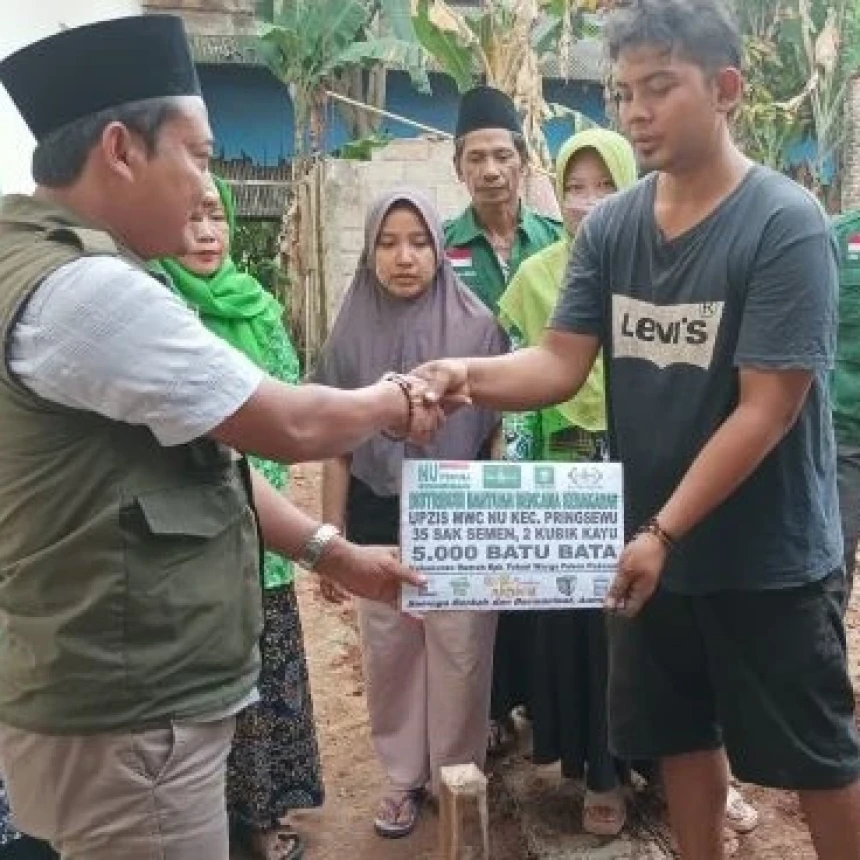 LAZISNU Pringsewu Bantu Bangun Rumah Korban Kebakaran di Podosari