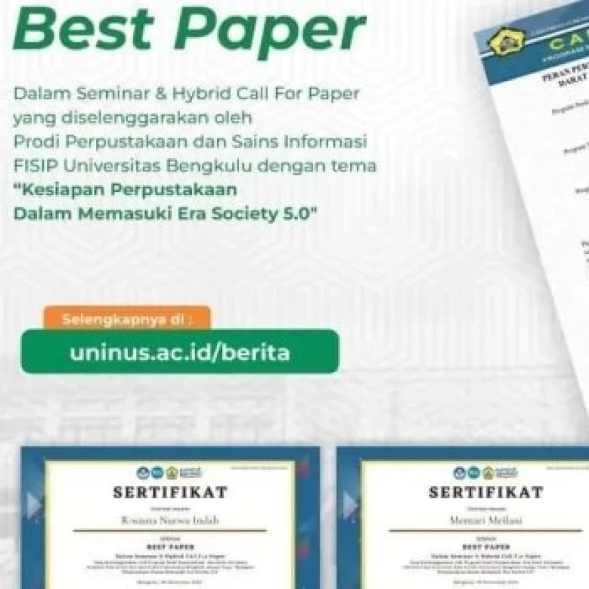 Tulisan Dosen dan Mahasiswa Uninus Raih Best Paper pada Seminar FISIP Bengkulu