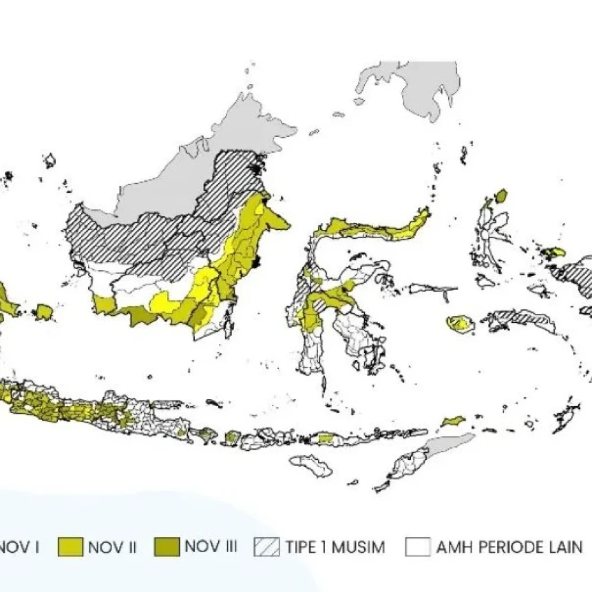 BMKG Prediksi 529 Zona Musim Alami Keterlambatan Hujan, Sebagian Wilayah Baru Basah pada November 2026