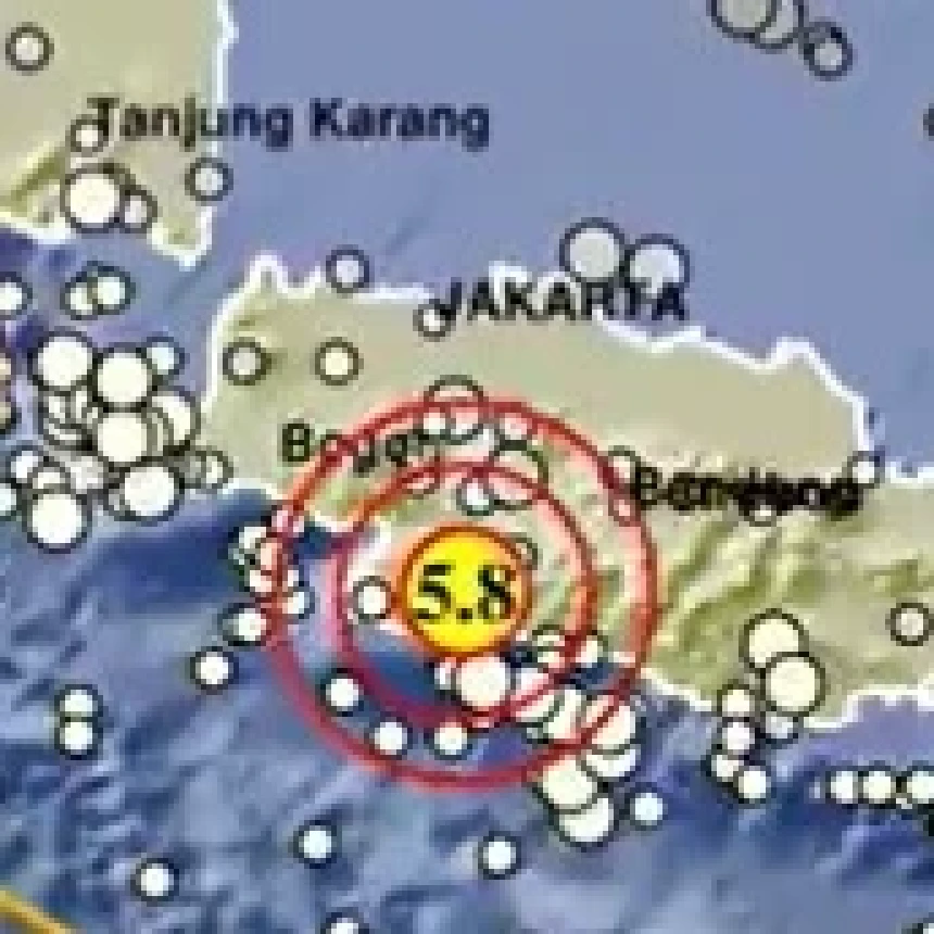 Gempa 5,8 SR Guncang Sukabumi, Terasa sampai Jabodetabek