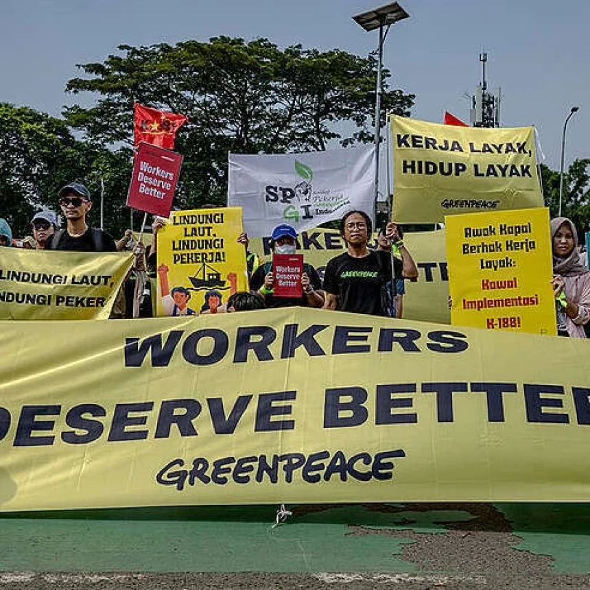 May Day 2026, Greenpeace Soroti Hak Pekerja di Tengah Krisis Iklim