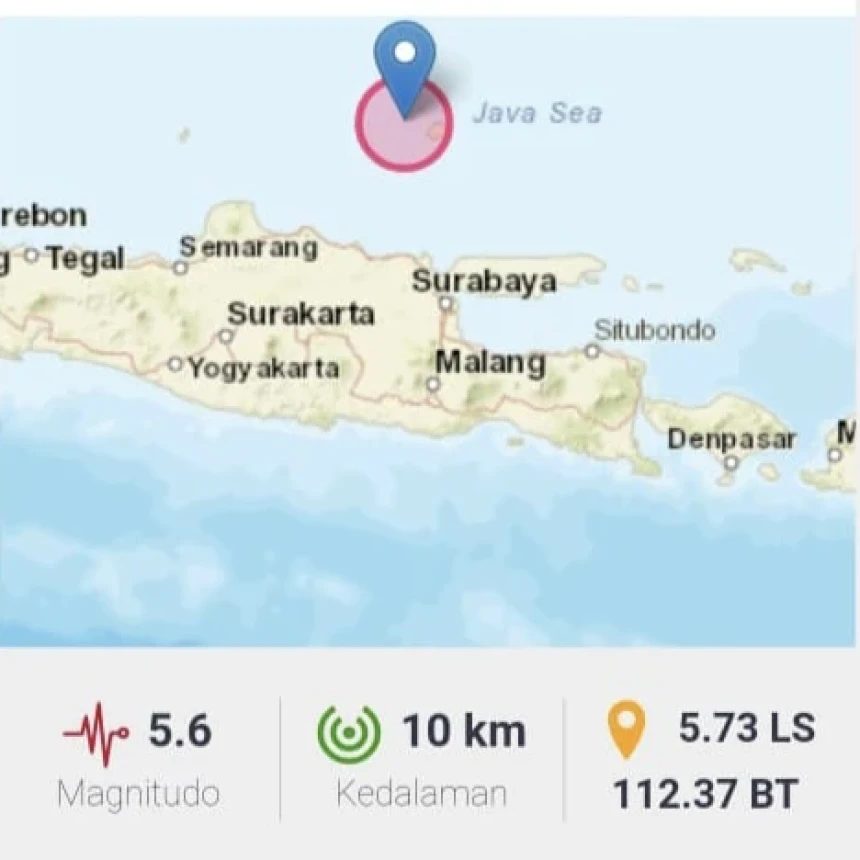 Gempa di Timur Laut Tuban Tidak Berpotensi Tsunami, BMKG Imbau Warga Tetap Waspada