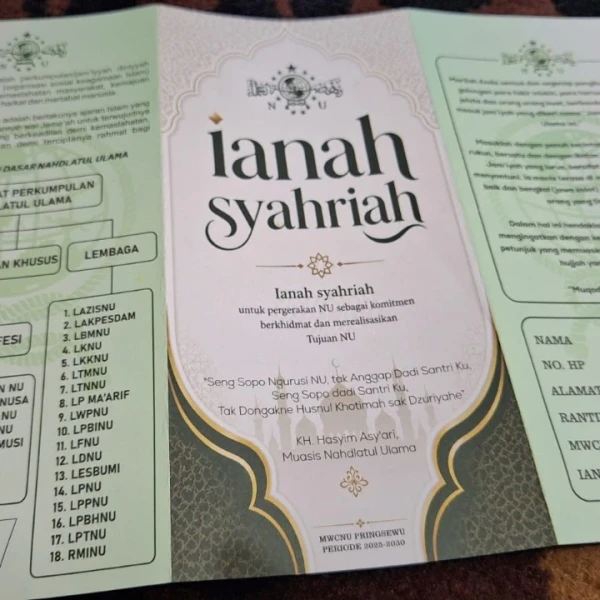 Perkuat Pergerakan, MWCNU Pringsewu Galakkan Ianah Syahriah