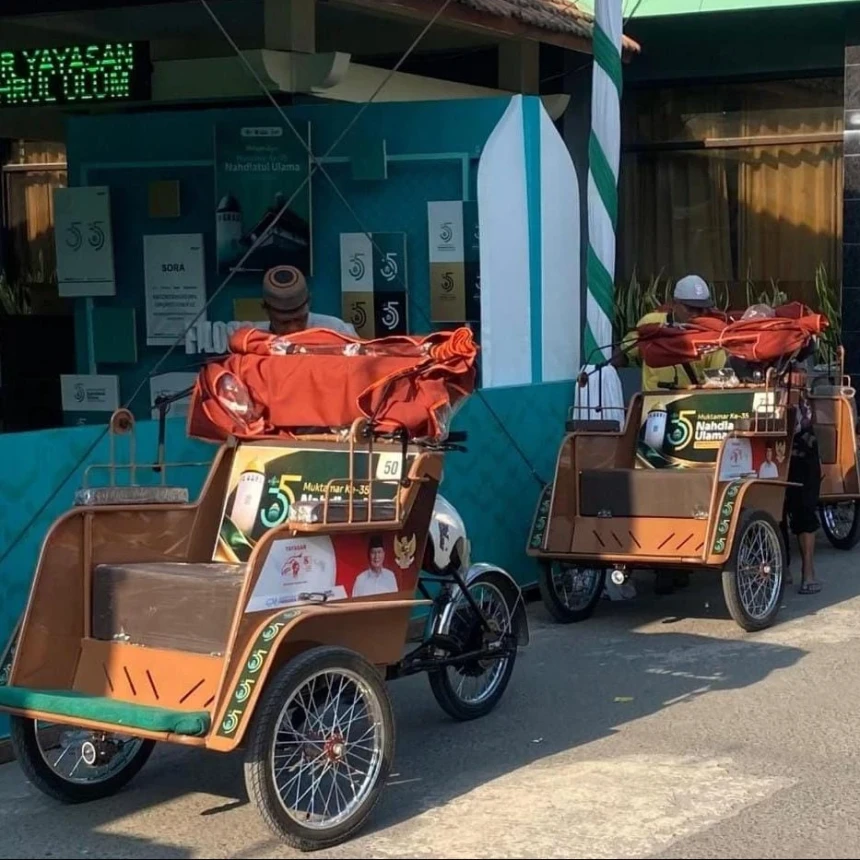 Gratis, Ratusan Becak Listrik Siap Antar Muktamirin ke Sejumlah Titik