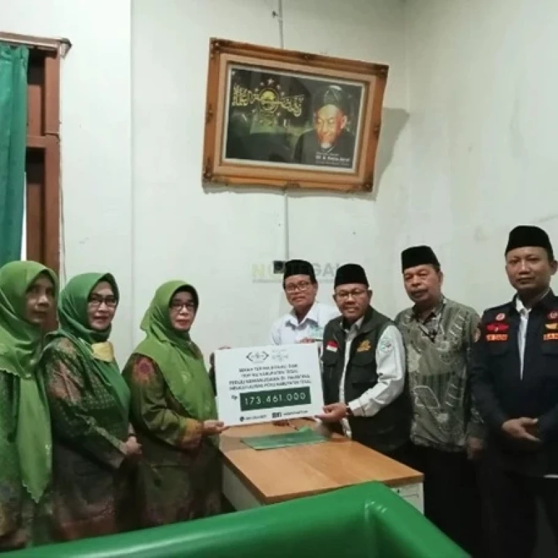 Lewat LAZISNU, PCNU dan Muslimat NU Tegal Salurkan Donasi Kemanusiaan Rp173 Juta untuk Palestina