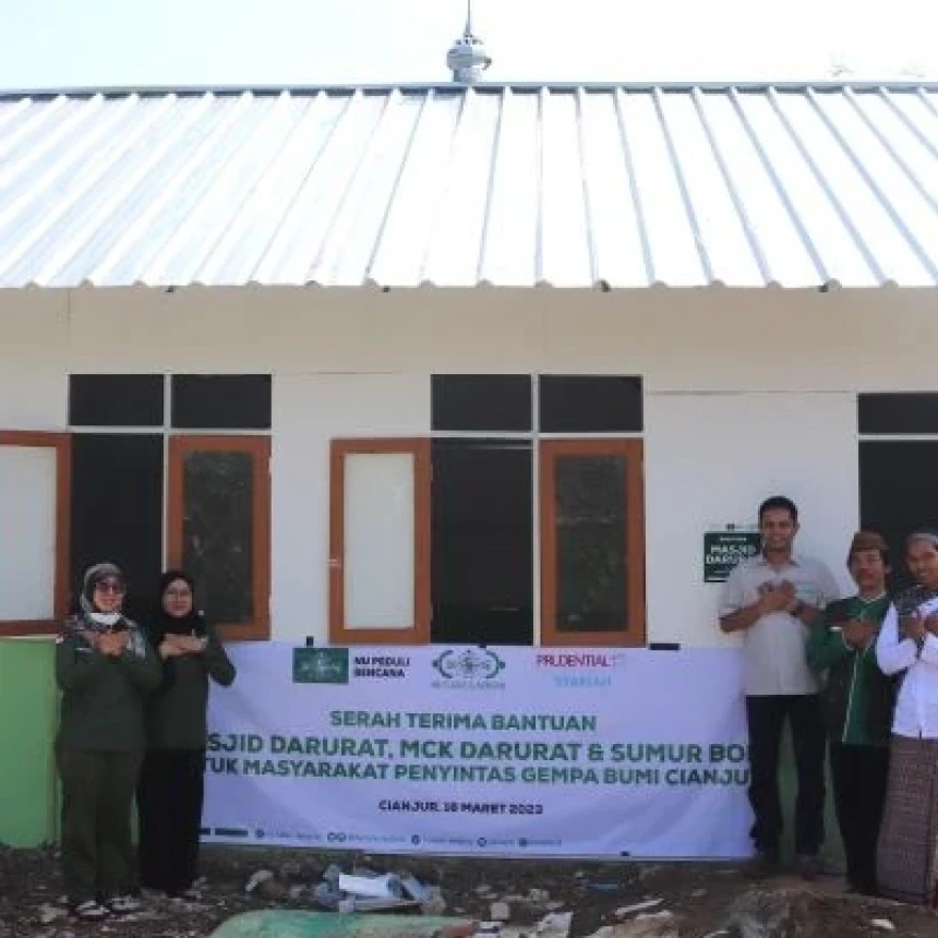 Sambut Ramadhan, LAZISNU Resmikan Masjid Darurat di Cugenang Cianjur