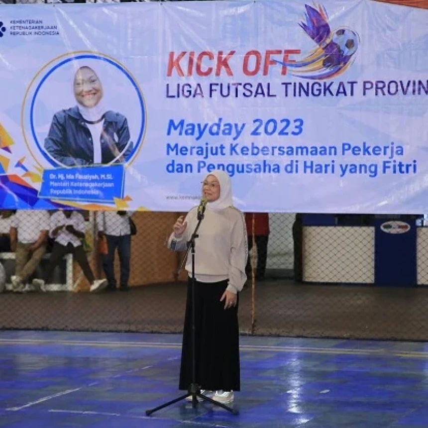 Sambut Mayday 2023, Menaker Ida Resmikan Kompetisi Liga Futsal Pekerja