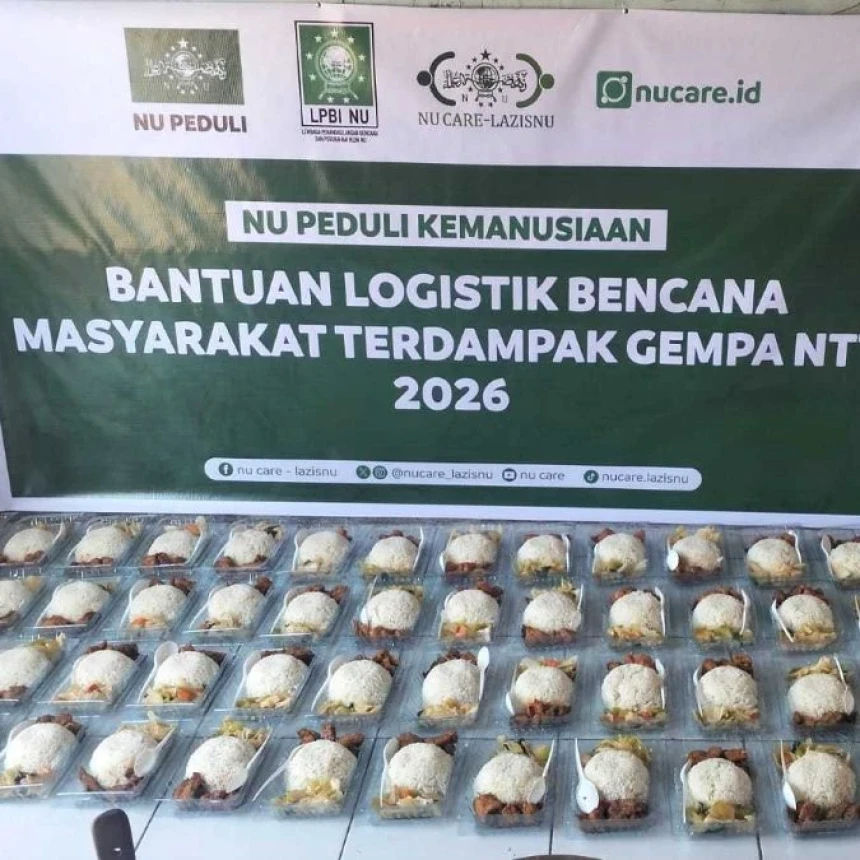 Penyaluran 1.000 Makanan Siap Saji NU Peduli untuk Pengungsi Gempa NTT