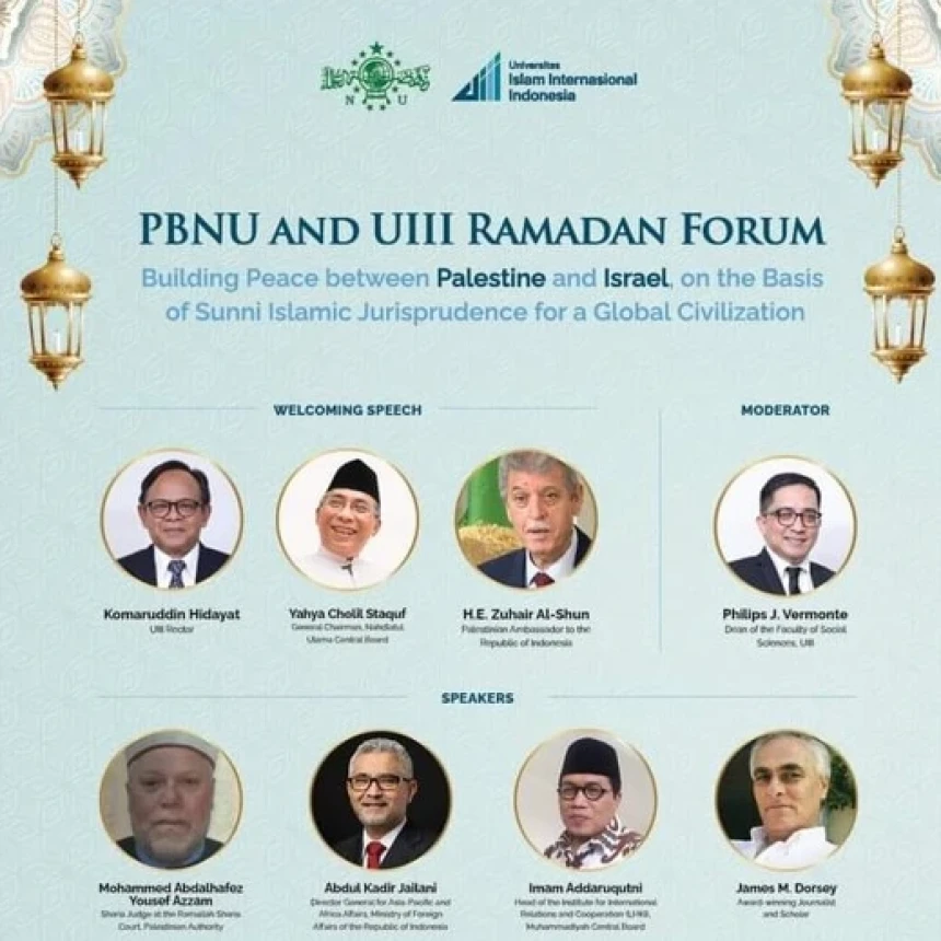 Gelar Ramadan Forum di UIII, PBNU Bakal Bahas Solusi Perdamaian Palestina dan Israel