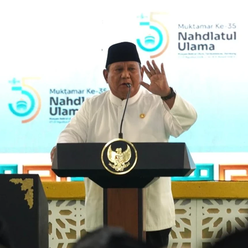 Prabowo Ingatkan Jasa Ulama Lewat Slogan "Jas Hijau" di Pembukaan Muktamar ke-35 NU