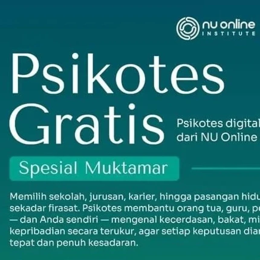 NU Online Institute Buka Layanan Psikotes Gratis Spesial Muktamar Ke-35 NU