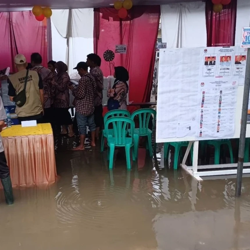34 TPS di DKI Jakarta Terendam Banjir di Hari Pencoblosan Pemilu 2024