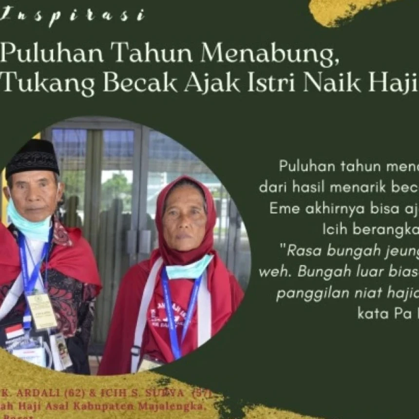 Pengayuh Becak Naik Haji bersama Istri Setelah Nabung Puluhan Tahun