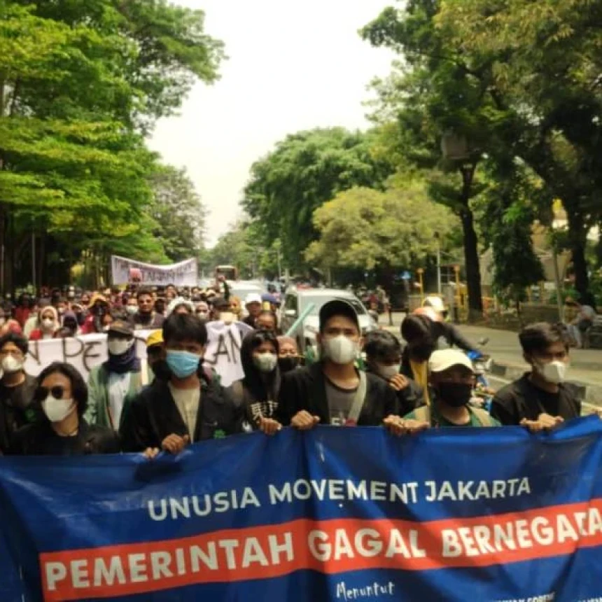 Turun Aksi, Mahasiswa Unusia Desak Jokowi Tegas Tolak Penundaan Pemilu 