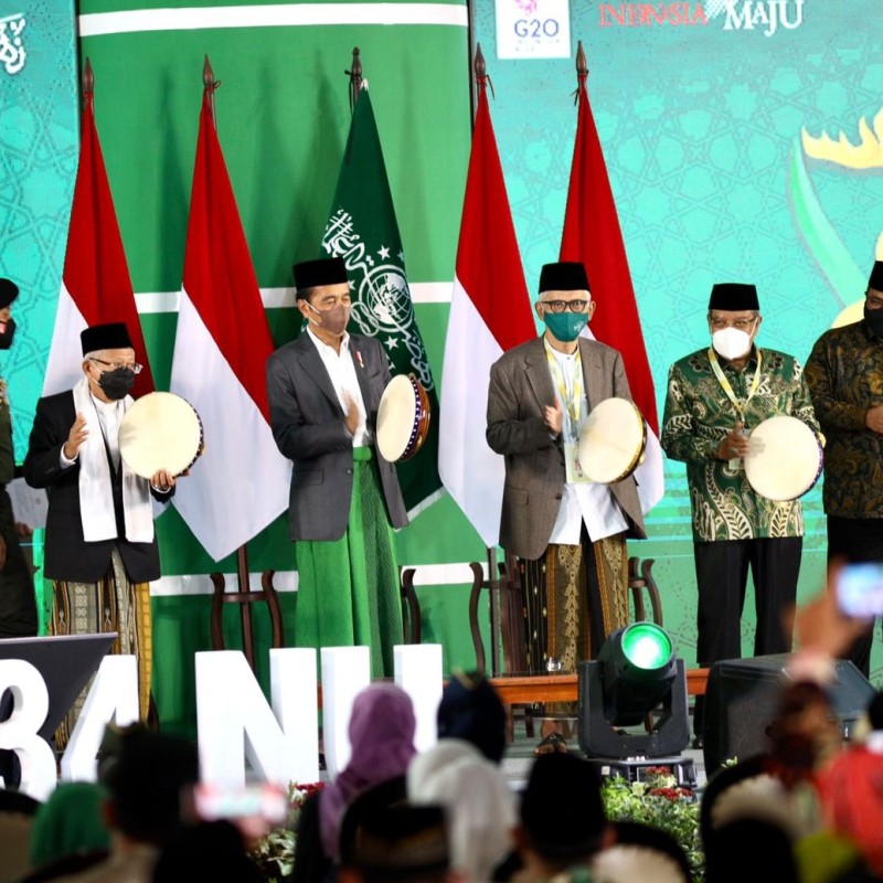 Tabuh Rebana, Presiden Jokowi Resmi Buka Muktamar Ke-34 NU