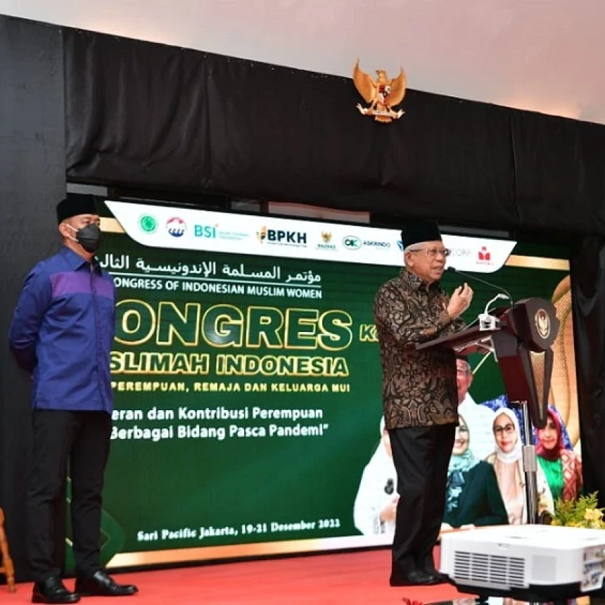 Hadiri Kongres Muslimah Indonesia, Wapres Minta Kampanyekan Larangan Pernikahan Dini