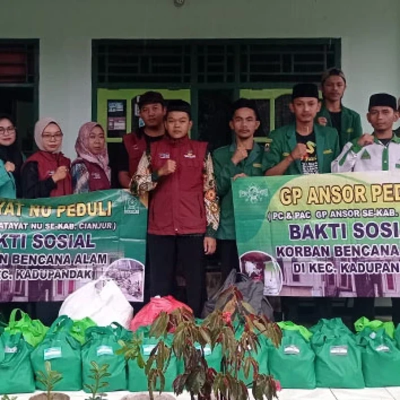 Keluarga Besar NU Kadupandak Salurkan Bantuan untuk Korban Bencana Alam di Cianjur Selatan