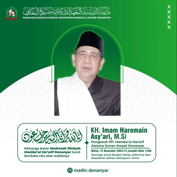 Kabar Duka: KH Imam Haramain Pengasuh Pondok Denanyar Jombang Wafat