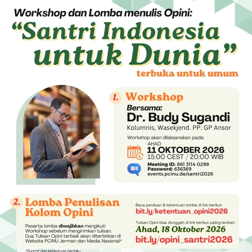PCINU Jerman Gelar Workshop dan Lomba Menulis Opini Hari Santri 2026