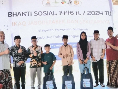 Santri NU Berbagi, Alumni Madrasah Qudsiyyah Kudus Santuni Yatim dan Dhuafa hingga Cukur Gratis