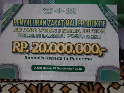 NU Care-LAZISNU Aceh Salurkan Zakat Produktif dari LAZISNU Korea Selatan