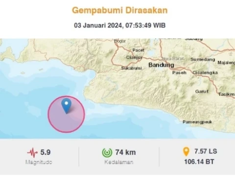 Gempa Magnitudo 5,9 Guncang Bayah Banten, Terasa Hingga Sukabumi dan Bandung