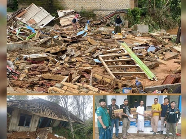 Rumah dan Mushala Terbawa Arus, Pesantren di Sukabumi Ini Langsung Salurkan Bantuan untuk Warga