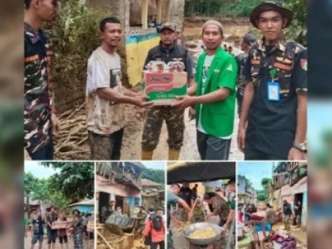 Ansor-Banser Sukabumi Kerahkan Personel Bantu Evakuasi Warga Korban Banjir-Longsor